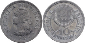 São Tomé e Príncipe
10 centavos Republic (since 1910) 1929
AG: 01.01 2,52g
Uncirculated

São Tomé e Príncipe
10 centavos República (desde 1910) ...