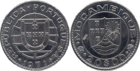PROVA and Rehearsal
20 Escudos Moçambique 1971
"PROVA" Incusa
AG: E8.05 12,01g
Extremely Fine

Provas e Ensaios
20 Escudos Moçambique 1971
"PR...