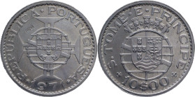 PROVA and Rehearsal
10 Escudos São Tomé e Príncipe 1971
"PROVA" Incusa
AG: E7.03 9,00g
Uncirculated

Provas e Ensaios
10 Escudos São Tomé e Prí...