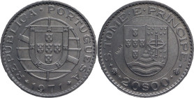 PROVA and Rehearsal
20 Escudos São Tomé e Príncipe 1971
"PROVA" Incusa
AG: E8.01 12,00g
Uncirculated

Provas e Ensaios
20 Escudos São Tomé e Pr...