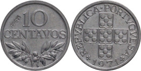 PROVA and Rehearsal
10 Centavos Portuguese Republic (since 1910) 1971
"PROVA" Incusa
AG: E4.? 0,50g
Uncirculated

Provas e Ensaios
10 Centavos ...