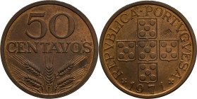PROVA and Rehearsal
50 Centavos Portuguese Republic (since 1910) 1971
"PROVA" Incusa
AG: E6.? 4,48g
Uncirculated

Provas e Ensaios
50 Centavos ...