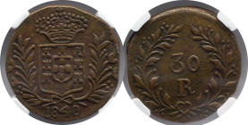 Certified Coins NGC
Portuguese India 30 Réis D. Maria II 1840
NGC AU 55

Moedas certificadas NGC
Índia Portuguesa 30 Réis D. Maria II 1840
NGC A...