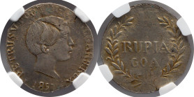 Certified Coins NGC
Portuguese India Rupee D. Pedro V 1857
NGC MS 62

Moedas certificadas NGC
Índia Portuguesa Rupia D. Pedro V 1857
NGC MS 62