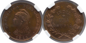 Certified Coins NGC
Portuguese India Rehearsel in copper Rupee Portuguese Republic 1911
NGC PF 65 BN
Top Pop, best grade given by NGC to this type ...