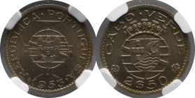 Certified Coins NGC
Cape-Verde 2.5 Escudos 1953
NGC MS 65

Moedas certificadas NGC
Cabo-verde 2.5 Escudos 1953
NGC MS 65