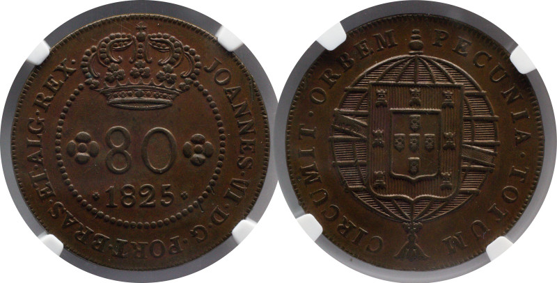 Certified Coins NGC
São Tomé e Príncipe 80 Réis 1825 D. João VI
NGC AU 58 BN
...