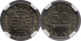 Certified Coins NGC
São Tomé e Príncipe 50 Centavos 1948
NGC MS 65

Moedas certificadas NGC
São Tomé e Príncipe 50 Centavos 1948
NGC MS 65