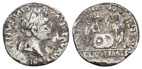 Augustus, 27 BC-AD 14. AR, Denarius. 2.75 g. 19.26 mm. Lugdunum.