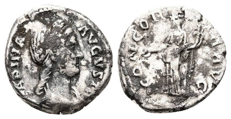 Sabina, AD 128-136/7. AR, Denarius. 3.00 g. 18.15 mm. Rome.