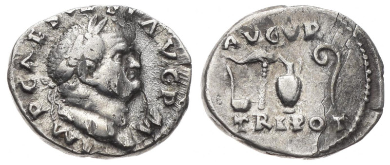Vespasian, 69-79 AD. AR, Denarius. 3.31 g. 19.13 mm. Rome.