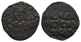 Theophilus, AD 829-842. AE, Half Follis. 2.51 g. 20.53 mm. Constantinople.