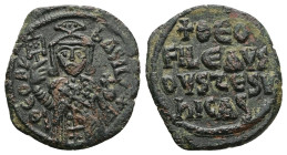 Theophilus, AD 829-842. AE, Half Follis. 3.23 g. 23.29 mm. Constantinople.