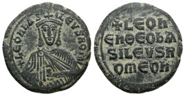 Leo VI the Wise, AD 886-912. AE, Follis. 10.21 g. 27.17 mm. Constantinople.
