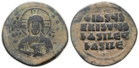 Anonymous Follis, Class A2. Basil II and Constantine VIII, AD 976-1025. AE, Follis. 13.69 g. 31.02 mm. Constantinopolis.