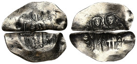 Isaac II Angelus, AD 1185-1195. El, Aspron Trachy. 3.85 g. 28.77 mm. Constantinople.