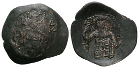 Isaac II Angelos (?), AD 1185-1195. AE, Trachy. 2.91 g. 29.33 mm. Constantinople.