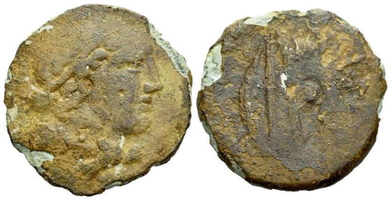 Etruria, Populonia Sextans Late III century BC, Æ 26.00 mm., 7.05 g.
Head of yo...