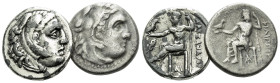 Kingdom of Macedon, Alexander III, 336-323 and posthumous issue Lampsacus Lot of 2 Drachms circa 323-319