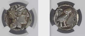 Attica, Athens Tetradrachm after 449 - Graded Choice XF strike 5/5 surface 4/5, NGC n. 6376589-007.