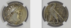 The Seleucid Kings, Demetrius II Nicator, second reign, 129-125 Tyre Tetradrachm circa 128-125 - Graded Choice VF, strike 3/5, surface 3/5, NGC n. 637...
