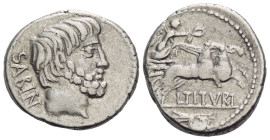 L. Tituri L.f. Sabinus. Denarius circa 89