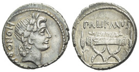 Lollius Palicanus Denarius 45 - Privately purchased in 1987. From a European collection.