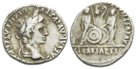 Octavian as Augustus, 27 BC – 14 AD Denarius Lugdunum 2 BC - 4 AD