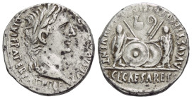 Octavian as Augustus, 27 BC – 14 AD Denarius Lugdunum 2 BC - 4 AD