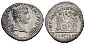 Octavian as Augustus, 27 BC – 14 AD Denarius Lugdunum 2 BC - 4 AD