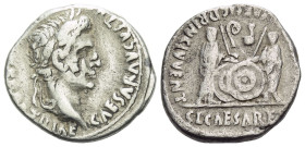 Octavian as Augustus, 27 BC – 14 AD Denarius Lugdunum 2 BC - 4 AD