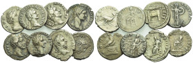 Nerva, 96-98 Large lot of 8 denarii Rome II century AD - From a Swiss collection from Tessin assembled in the 1920's (sold with its original ticket).