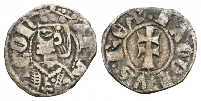 Corona de Aragón. Jaime I (1213-1276). Óbolo. Aragón. (Cr-319). Ve. 0,53 g. MBC+...