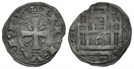 Reino de Castilla y León. Alfonso VIII (1158-1214). Dinero. Toledo. (Bautista-303). (Abm-186). Ve. 0,95 g. Muy escasa. MBC+. Est...200,00.
