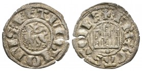 Reino de Castilla y León. Infante Don Enrique (1259). Dinero. Coruña. (Abm-no cita). (Bautista-no cita). Ve. 0,57 g. Venera bajo el castillo. Est...10...