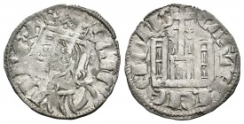 Reino de Castilla y León. Sancho IV (1284-1295). Cornado. Coruña. (Abm-297.1). Ve. 0,66 g. Con estrella y venera a los lados de la cruz. MBC+. Est...3...
