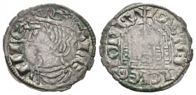 Reino de Castilla y León. Sancho IV (1284-1295). Cornado. Sevilla. (Abm-301.2). Ve. 0,77 g. Con estrellas a los lados y S en la puerta. Vano en revers...
