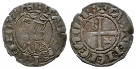 Reino de Castilla y León. Sancho IV (1284-1295). Seiseno. Burgos. (Abm-308). Ve. 0,75 g. Con B y estrella en 1º y 4º cuadrantes. MBC+. Est...35,00.
