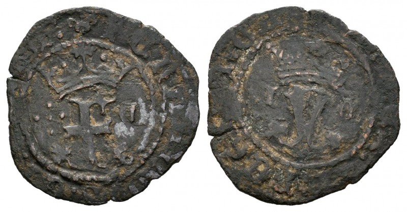 Fernando e Isabel (1474-1504). Blanca. Cuenca. (Cal-584 variante). Ae. 1,22 g. C...