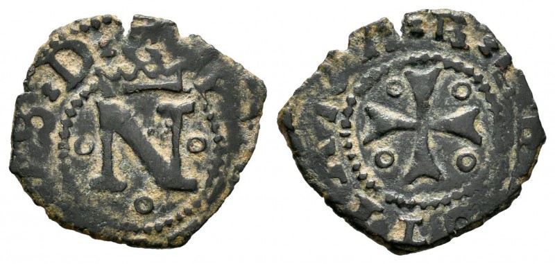 Felipe II (1556-1598). Cornado. Pamplona. (Cal-837). Ae. 0,88 g. MBC. Est...25,0...