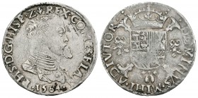 Felipe II (1556-1598). 1/5 escudo. 1564. Brujas. (Vic-881). Ag. 6,64 g. MBC-. Est...70,00.