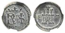 Felipe III (1598-1621). 1 maravedí. 1606. Segovia. (Cal-861). (Jarabo-Sanahuja-D276). Ae. Encapsulada por NN Coins como XF 45. Est...110,00.