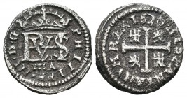 Felipe III (1598-1621). 1/2 real. 1620. Segovia. A superada de cruz. (Cal-573). Ag. 1,77 g. Oxidaciones. Escasa. MBC-. Est...80,00.