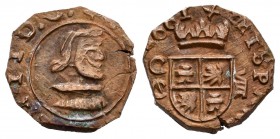 Felipe IV (1621-1665). 8 maravedís. 1661. Cuenca. (Jarabo-Sanahuja-página 406). Ae. 1,65 g. Falsa de época. Acuñada a martillo. EBC. Est...25,00.