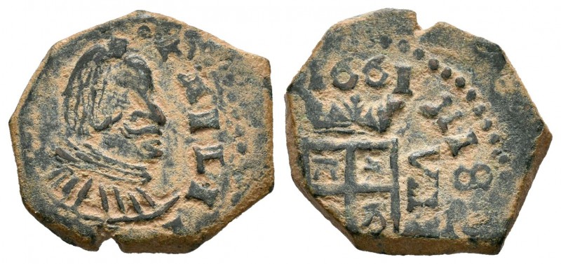 Felipe IV (1621-1665). 8 maravedís. 1661. Sevilla. (Cal-1579). (Jarabo-Sanahuja-...