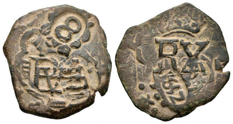 Felipe IV (1621-1665). 8 maravedís. 1652. Trujillo. (Jarabo-Sanahuja-I83). Ae. 4...
