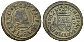 Felipe IV (1621-1665). 16 maravedís. 1662. Segovia. BR. (Cal-1510). (Jarabo-Sanahuja-M519). Ae. 4,33 g. EL 2 de la fecha grande. MBC+. Est...25,00.