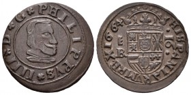 Felipe IV (1621-1665). 16 maravedís. 1664. Segovia. BR. (Cal-1514). (Jarabo-Sanahuja-M530). Ae. 3,98 g. EBC-. Est...45,00.