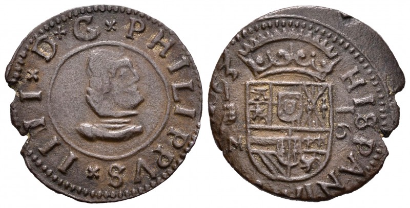 Felipe IV (1621-1665). 16 maravedís. (16)63. Valladolid. M. (Cal-1672). Ae. 3,91...