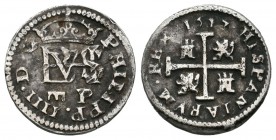 Felipe IV (1621-1665). 1/2 real. 1627. Segovia. P. (Cal-1195). Ag. 1,62 g. Escasa. MBC. Est...50,00.